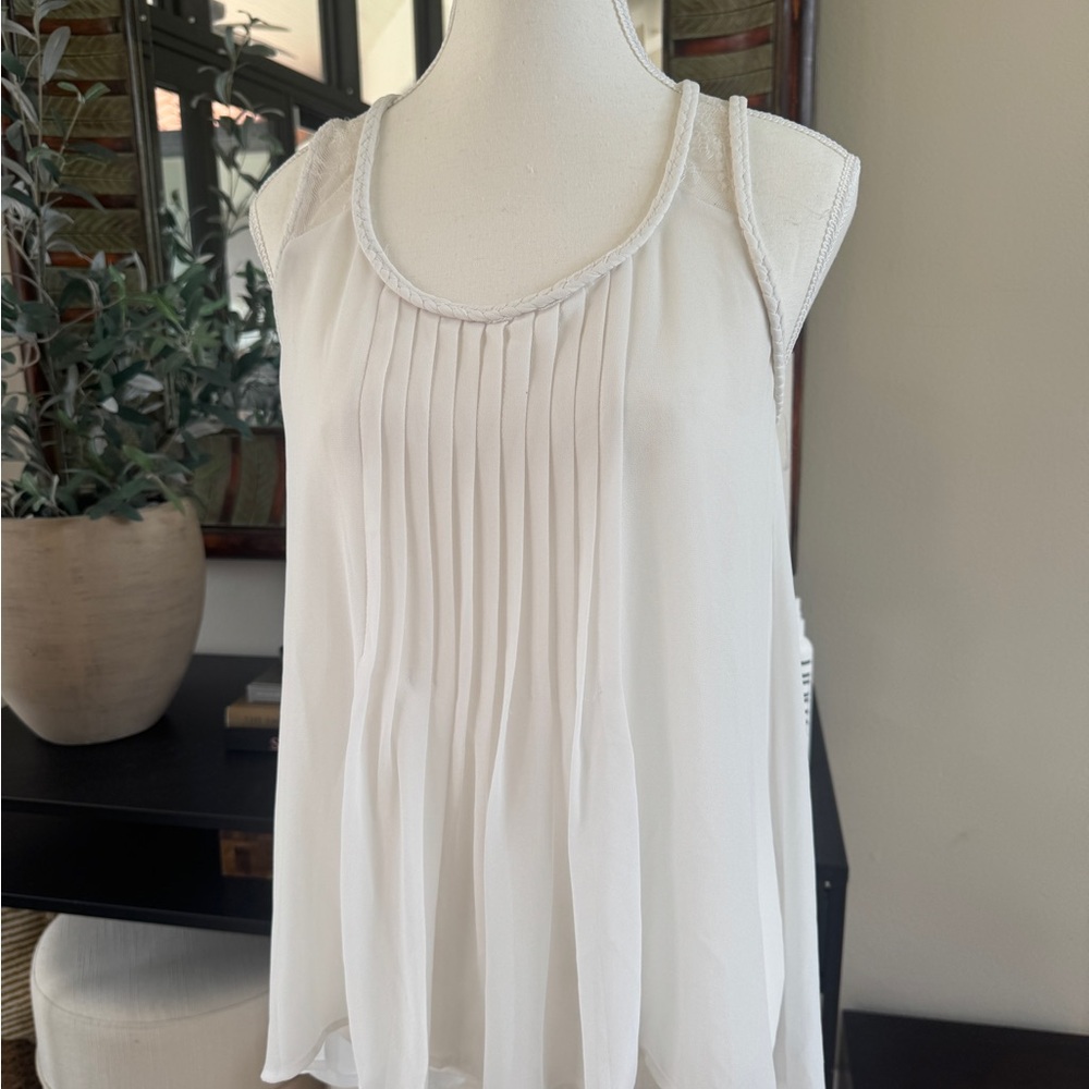 Doe & Rae Women’s Boho Braided Lace Back Detail Tank Top
